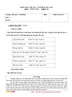 Đề thi học kì 1 môn Tiếng Việt lớp 3 trường tiểu học Vĩnh Bình năm 2016 - 2017