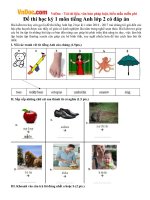 Đề thi học kỳ 1 môn tiếng Anh lớp 2 năm học 2016 - 2017 có đáp án