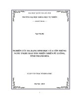 Nghiên cứu đa dạng sinh học của côn trùng nước ở Khu Bảo tồn nhiên nhiên Pù Luông, tỉnh Thanh Hóa (luận văn thạc sĩ)