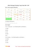 Đề thi Violympic Toán lớp 5 vòng 9 năm 2016 - 2017