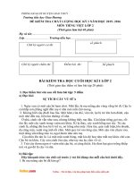 Đề thi học kì 1 môn Tiếng Việt lớp 2 trường tiểu học Giao Hương, Giao Thủy năm 2015 - 2016