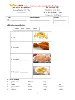 Đề thi học kỳ 1 môn tiếng Anh lớp 2 trường Tiểu học Dầu Tiếng, Bình Dương năm học 2014 - 2015