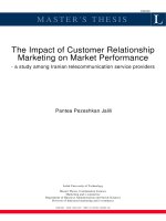 The Implact Of Customer Relationship Marketing On Market Performance – A Study Among Iranian Telecommunication Service Providers