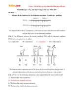 Đề thi Olympic Tiếng Anh lớp 8 vòng 3 năm học 2013 - 2014