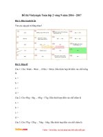Đề thi Violympic Toán lớp 2 vòng 9 năm 2016 - 2017