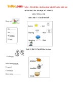 Đề cương ôn thi học kỳ 1 môn tiếng Anh lớp 2 năm học 2016 - 2017