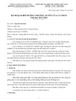 KẾ HOẠCH bồi DƯỠNG THƯỜNG XUYÊN