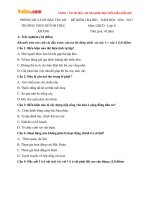 Đề thi học kì 1 môn Giáo dục công dân lớp 8 trường THCS Huỳnh Thúc Kháng, Quảng Nam năm học 2016 - 2017