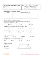 Đề thi học kì 1 lớp 2 môn Toán, Tiếng Việt trường tiểu học Lê Quý Đôn năm 2015 - 2016