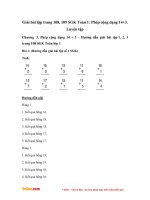 Giải bài tập trang 108, 109 SGK Toán 1: Phép cộng dạng 14 + 3. Luyện tập