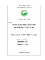 Xác định mức độ ô nhiễm vi khuẩn gây hại trong thịt lợn tiêu thụ trên địa bàn thành phố lạng sơn   tỉnh lạng sơn