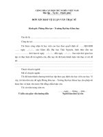 ĐƠN XIN BẢO VỆ LUẬN VĂN THẠC SĨ