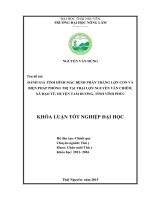 Đánh giá tình hình mắc bệnh phân trắng lợn con và biện pháp phòng trị tại trại lợn nguyễn văn chiêm, xã đạo tú   huyện tam dương   tỉnh vĩnh phúc  