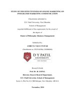 Study Of The Effectiveness Of Online Marketing On Integrated Marketing Communication Amruta Pawar