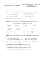 Đề thi thử THPT Quốc gia năm 2017 môn Toán trắc nghiệm - Sở GD&ĐT Hưng Yên (Lần 1)