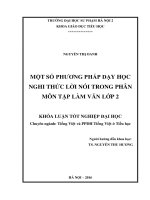 Một số phương pháp dạy học nghi thức lới nói trong phân môn tập làm văn lớp 2 