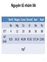 các nguyên tố hóa học nhóm IIA IIIA. hóa học vô cơ