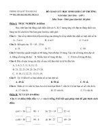 Đề thi học sinh giỏi môn Toán lớp 1 năm học 2015 - 2016 trường Tiểu học Phương Trung 2, Hà Nội