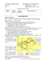 Đề thi học kì 1 môn Lịch sử - Địa lý lớp 5 trường tiểu học Đông Yên 2, Kiên Giang năm 2016 - 2017
