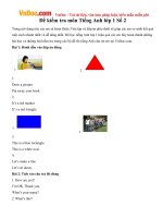 Đề kiểm tra môn Tiếng Anh lớp 1 Số 2