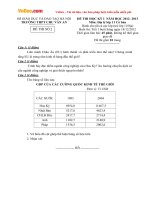 Đề thi học kì I môn Địa lý lớp 11 cơ bản (Đề 02) - THPT Chu Văn An (2012 - 2013)