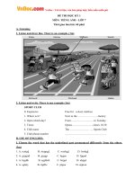 Đề thi học kỳ 1 môn tiếng Anh lớp 7 có file nghe và đáp án