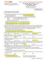 Đề thi thử THPT Quốc gia năm 2017 môn Sinh học trường THPT Trần Hưng Đạo, TP. Hồ Chí Minh (Lần 1)