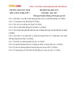 Đề thi học kì 1 môn Công nghệ lớp 7 trường THCS Duy Ninh, Quảng Ninh năm học 2016 - 2017