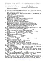 Đề thi thử THPT Quốc gia năm 2017 môn Sinh học trường THPT Thuận Thành 1, Bắc Ninh