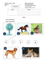 Đề thi học kỳ 1 môn tiếng Anh lớp 2 trường Tiểu học Duy Ninh, Quảng Ninh năm học 2016 - 2017 có đáp án