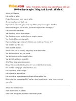 100 bài luyện nghe Tiếng Anh Level 1 (Phần 6)