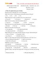 Đề thi học kì 1 môn Địa lý lớp 8 Phòng GD&ĐT Vĩnh Linh, Quảng Trị năm học 2016 - 2017