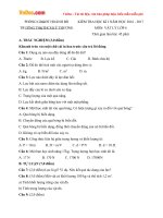 Đề thi học kì 1 môn Vật lý lớp 6 trường THCS Kỳ Thượng, Quảng Ninh năm học 2016 - 2017