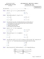 Đề thi HK1 toán 12 năm học 2016   2017 trường THPT Vân Nội   Hà Nội