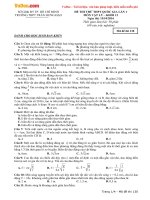 Đề thi thử THPT Quốc gia năm 2017 môn Vật lý trường THPT Trần Hưng Đạo, TP. Hồ Chí Minh (Lần 1)