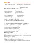 Đề thi học kì 1 môn Công nghệ lớp 8 trường THCS Việt Hương, Bắc Giang năm học 2016 - 2017