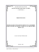 Đánh giá khả năng kháng khuẩn của cecropin B đối với một số chủng vi khuẩn gây bệnh trên động vật (luận văn thạc sĩ)