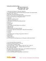 Đề thi cuối học kì 1 môn Tiếng Việt lớp 2 trường tiểu học Bình Hòa Hưng, Long An năm 2015 - 2016