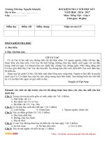 Đề thi học kì 1 môn Tiếng Việt lớp 2 trường tiểu học Nguyễn Khuyến năm 2016 - 2017