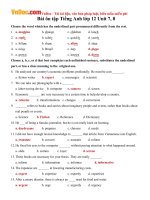 Bài ôn tập Tiếng Anh lớp 12 Unit 7, 8 có đáp án