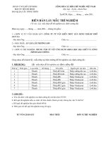 BIÊN BẢN LẤY MẪU THÍ NGHIỆM