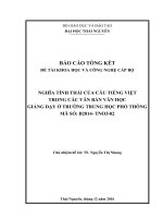 Nghĩa tình thái của câu tiếng việt trong các văn bản văn học giảng dạy ở trường trung học phổ thông (NCKH cấp bộ)