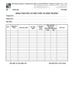 BẢNG THEO DÕI LẤY MẪU THÉP TẠI HIỆN TRƯỜNG