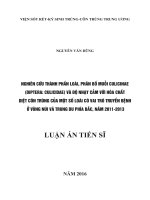 Nghiên cứu thành phần loài, phân bố muỗi Culicinae (Diptera- Culicidae) và độ nhạy cảm với hóa chất diệt côn trùng của một số loài có vai trò truyền bệnh  (FULL TEXT)