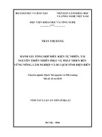 Đánh giá tổng hợp điều kiện tự nhiên, tài nguyên thiên nhiên phục vụ phát triển bền vững nông, lâm nghiệp và du lịch tỉnh điện biên (TT) 