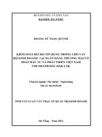 Kiểm soát rủi ro tín dụng trong cho vay hộ kinh doanh tại ngân hàng thương mại cổ phần đầu tư và phát triển việt nam   chi nhánh bắc đăk lăk