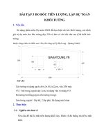 BÀI tập 3 đo bóc TIÊN LƯỢNG, lập dự TOÁN KHỐI TƯỜNG  