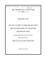 Chế tạo và nghiên cứu động học quá trình nhả chất dinh dưỡng của một số loại phân bón nhả chậm (TT) 