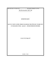 Quản lý chất lượng trong giai đoạn thi công dự án khu dân cư đảo kim cương   quận 2   thành phố hồ chí minh 