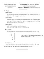 Đề kiểm tra học kì 1 môn Vật lý lớp 7 năm học 2015 - 2016 trường THCS Hoa Lư, Khánh Hòa